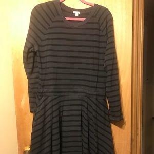 Blue Striped Dress with Pockets